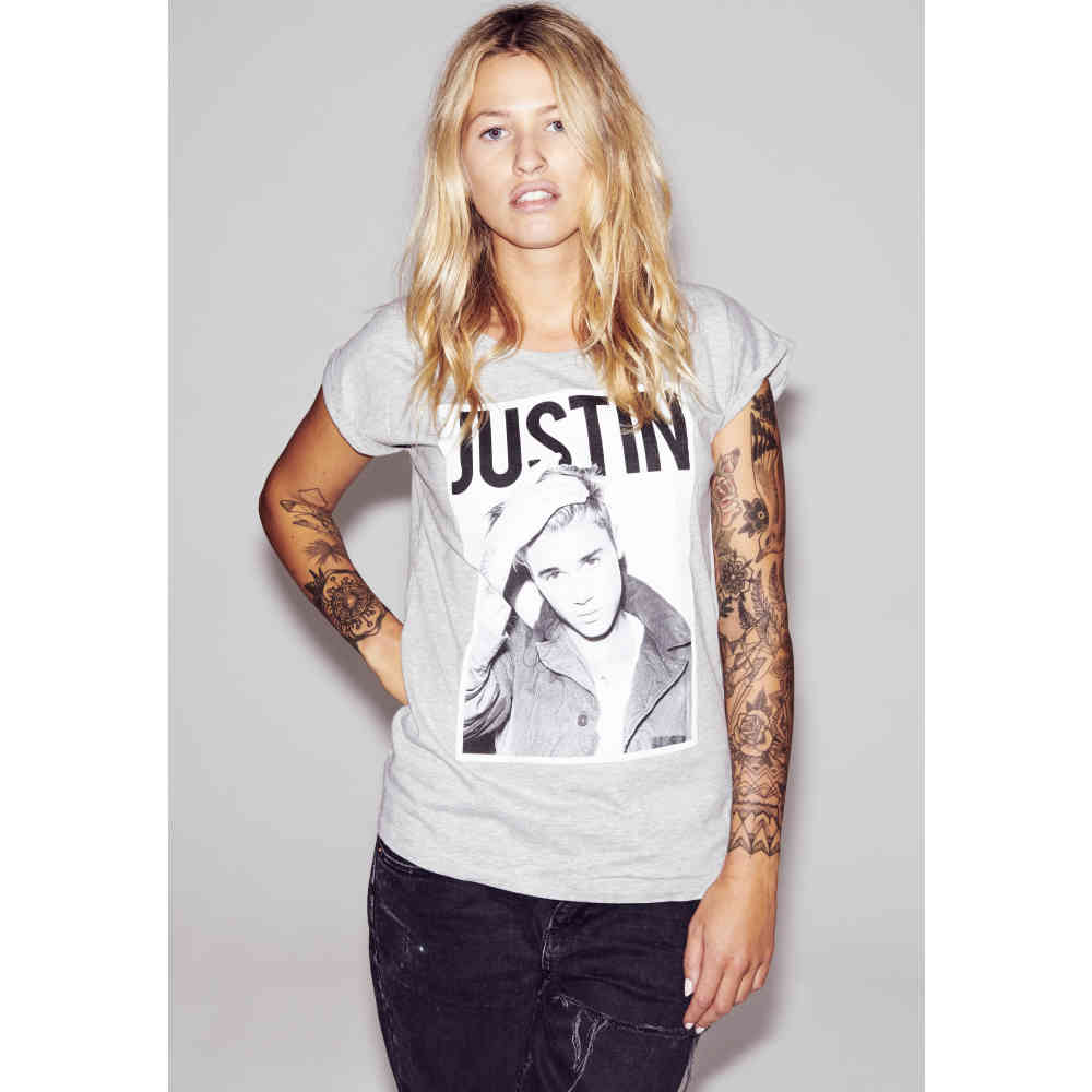 Urban Classics Urban Classics Justin Bieber Ladies Tshirt Justin Bieber Color Fade ladies T shirt black | Attitude